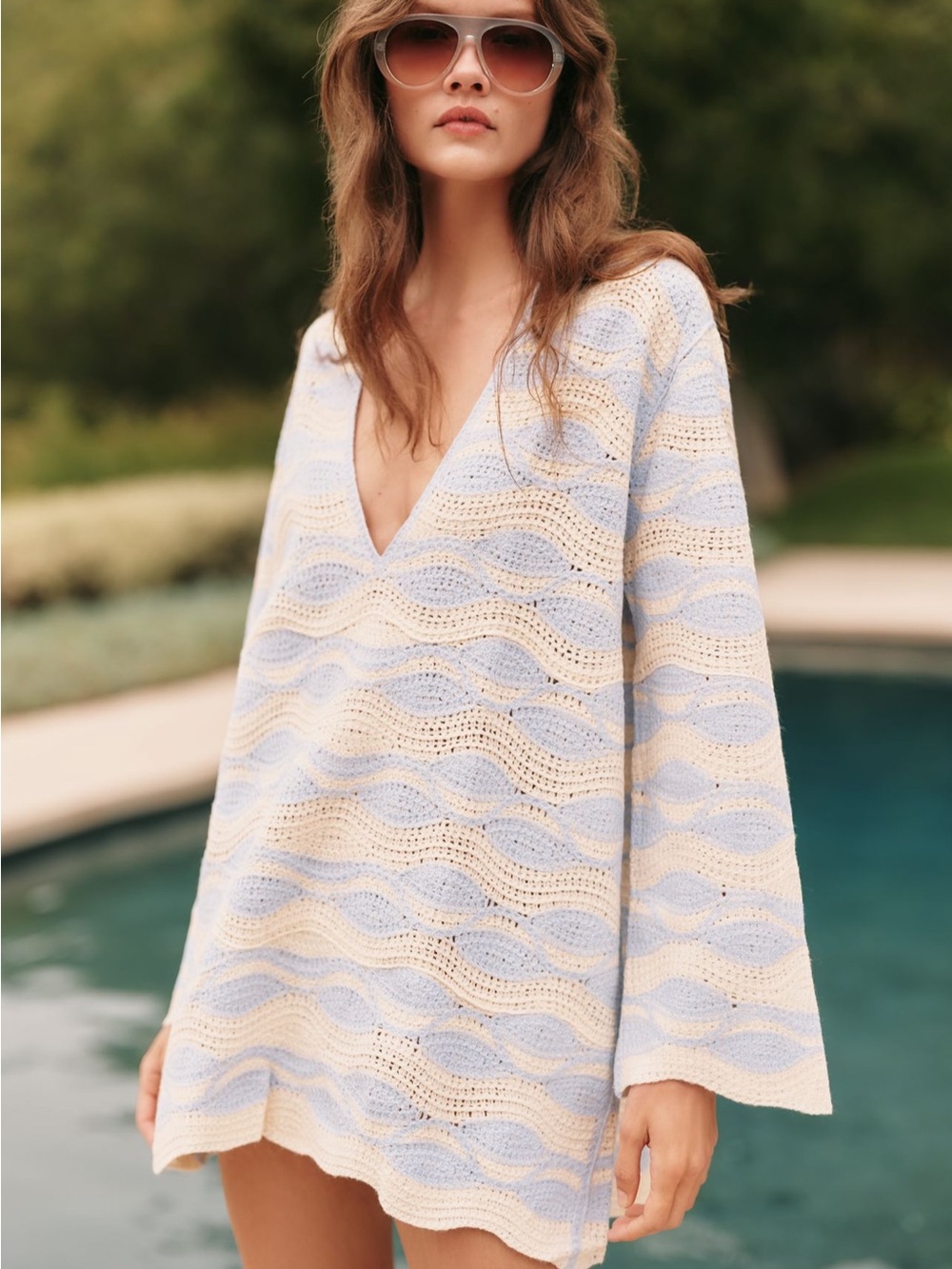 NWT Crochet Mini Tunic Cover Up